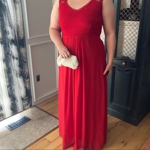 Miusol Red Lace Formal Dress